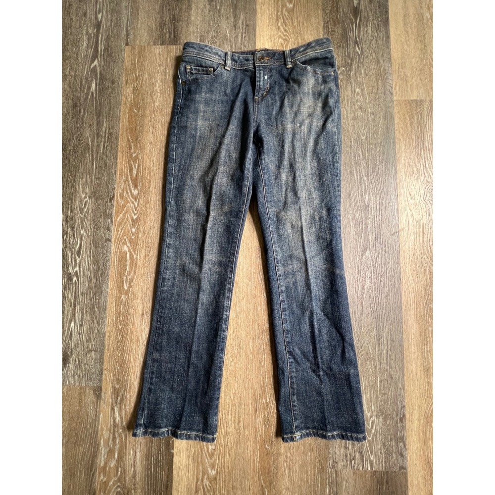 ana Bootcut Jeans Women 8P Blue Dark Wash Stretch Denim Mid‎ Rise Flare